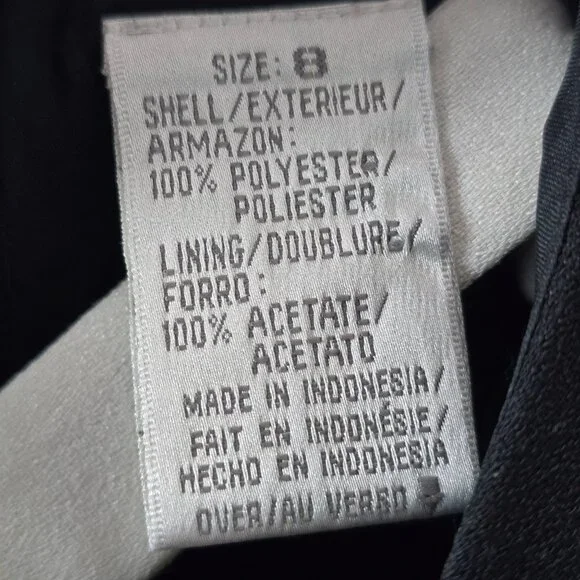 Vintage 1990's Liz Claiborne Black White Midi with Criss Cross Back, Sz 8 - Picture 8 of 9